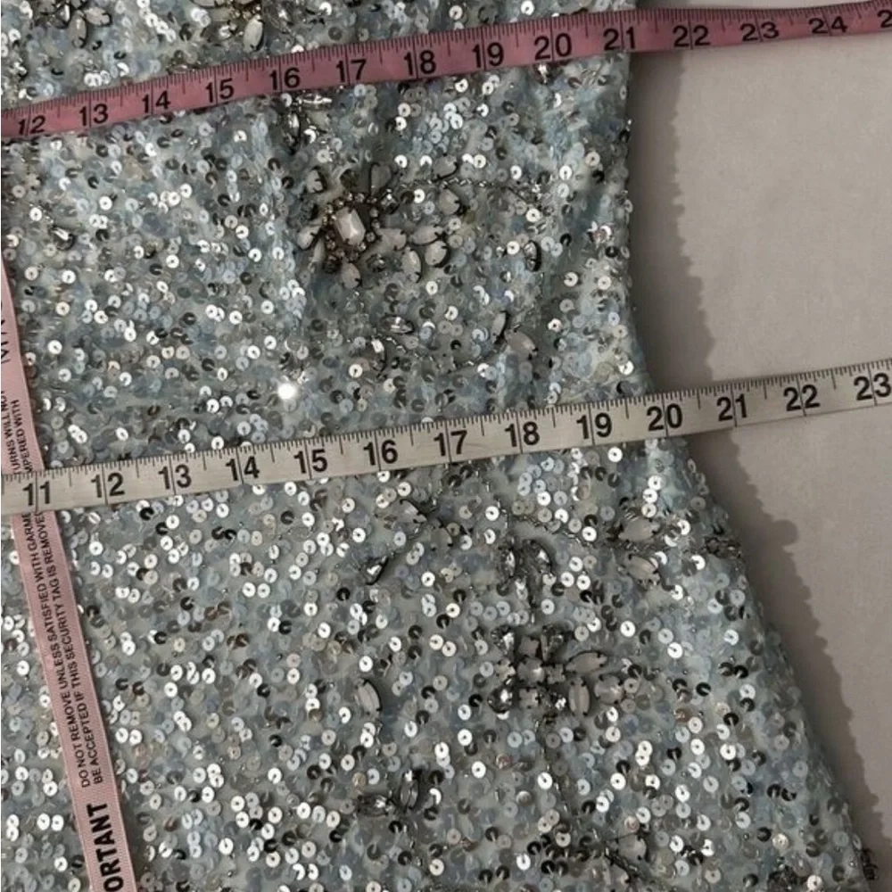 Mac Duggal Sparkling Blue Sequin Maxi Dress - Picture 6 of 7